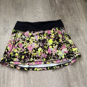 lululemon athletica Black and Neon Floral Mini Skirt